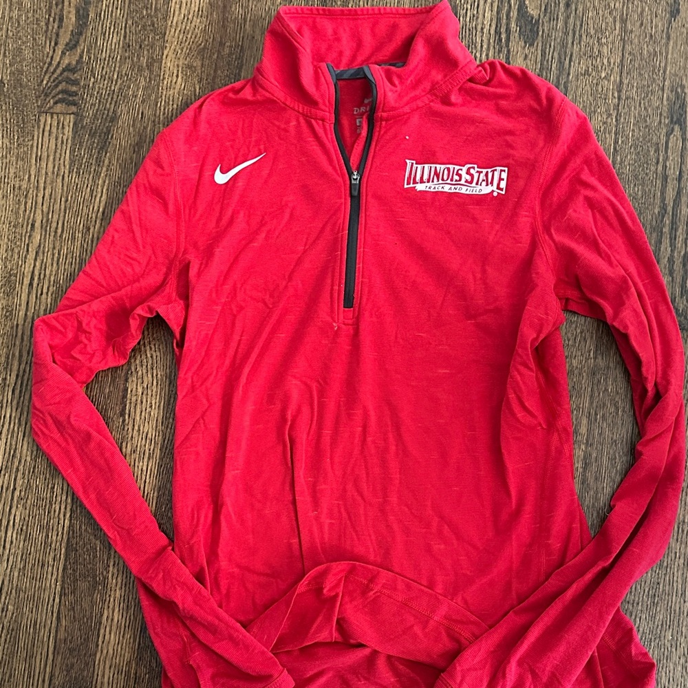 Nike Red Illinois State Quarter-Zip Pullover